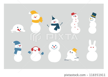 Snowman illustration set Snowman illustration set 118351911