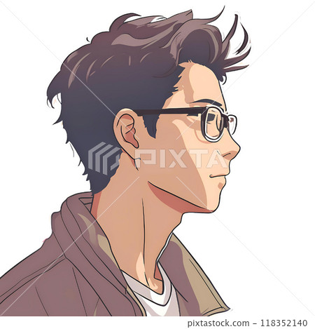 Profile of a man wearing glasses Profile of a man wearing glasses 118352140