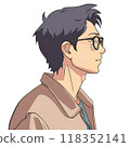 戴著眼鏡的輪廓男子 118352141