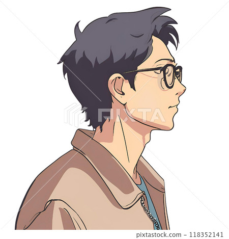 Profile of a man wearing glasses Profile of a man wearing glasses 118352141