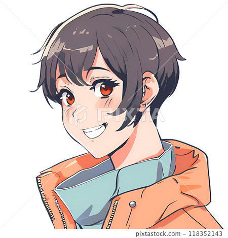 A cheerful woman smiling 118352143