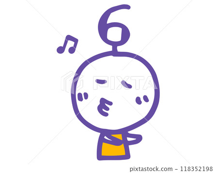 Simple and cute hand-drawn face illustrations and numbers 118352198