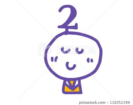 Simple and cute hand-drawn face illustrations and numbers 118352199