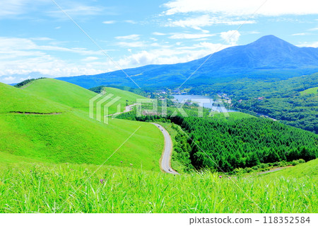 七月霧峰高原的白樺湖 信州自然風光 信州風景 118352584