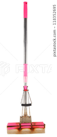 used PVA sponge mop isolated on white background used PVA sponge mop isolated on white background 118352695