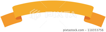 Simple curved ribbon illustration 1 (orange) Simple curved ribbon illustration 1 (orange) 118353756
