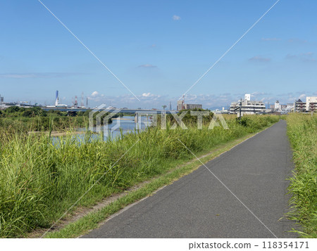 大和川河畔自行車道沿線風景 大和川河畔自行車道沿線風景 118354171