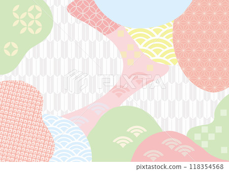 Pop Japanese style design background Pop Japanese style design background 118354568