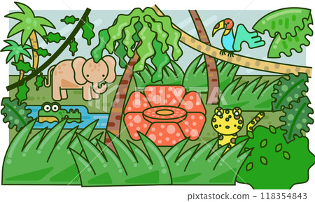 隱藏在叢林中的可愛野生動物 118354843