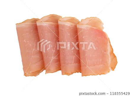 pieces of balyk isolated on white 118355429