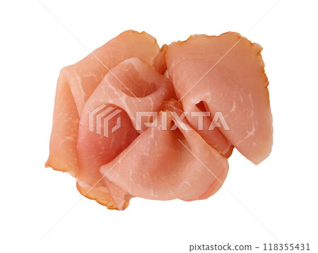 pieces of balyk isolated on white 118355431