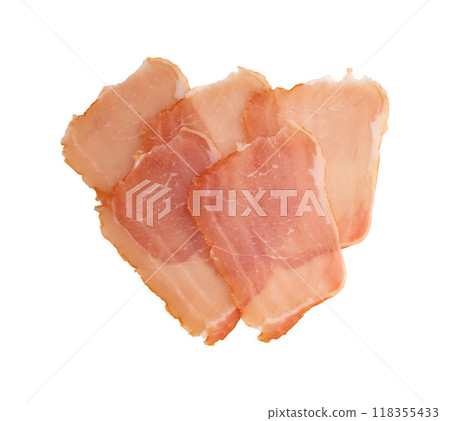 pieces of balyk isolated on white 118355433