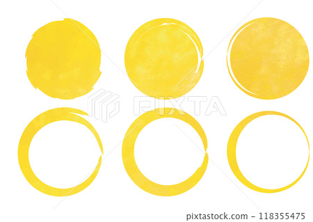 簡單圓圈金色圓圈漸層畫筆水彩套裝 118355475