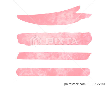 Pink watercolor brush line set, hand-drawn style 118355481