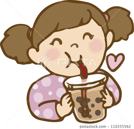 孩子喝木薯飲料 118355562