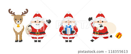 聖誕老人和馴鹿的插圖 118355613