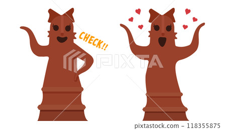 Haniwa girl motif (check, joy) 118355875