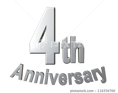 3DCG characters "4th Anniversary" Silver, Silver 118356700