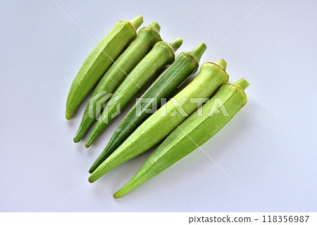 Fresh summer vegetable okra 118356987
