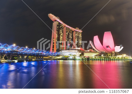 Helix Bridge and Marina Bay Sands 118357067