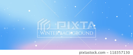 Gradient Pastel Winter Background. Cold fluid wave design. Abstract vector illustration in Blue tones. Sky colors wallpaper with snowflakes 118357130