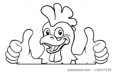 Chicken Cartoon Rooster Cockerel Bird Mascot 118357538