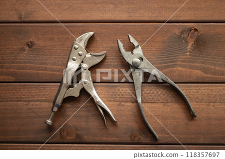Well-used pliers 118357697