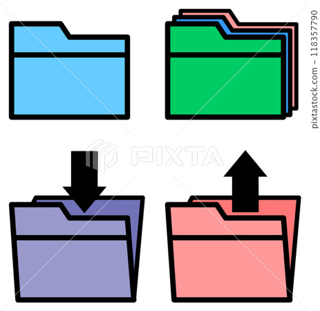 Illustration of icon for downloading and recording data 118357790