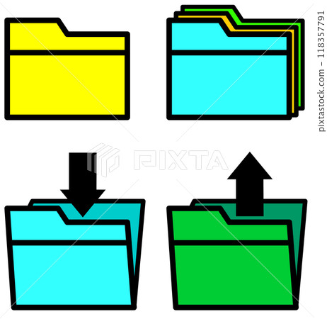 Illustration of icon for downloading and recording data Illustration of icon for downloading and recording data 118357791