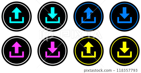 Illustration of icon for downloading and recording data 118357793