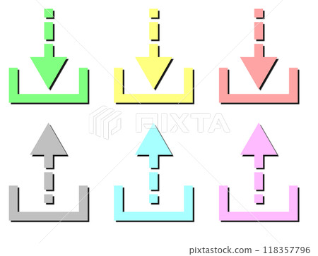 Illustration of icon for downloading and recording data 118357796