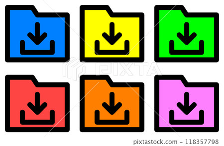 Illustration of icon for downloading and recording data 118357798