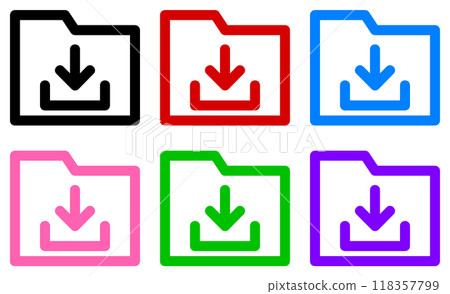 Illustration of icon for downloading and recording data 118357799