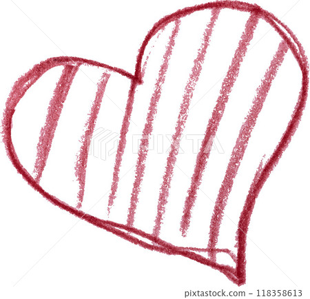 Drawn heart, shading with red pencil on isolated background Drawn heart, shading with red pencil on isolated background 118358613