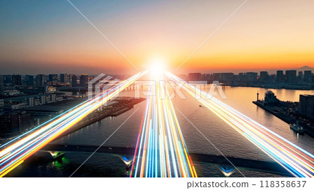 A belt of light that connects to the future A belt of light that connects to the future 118358637