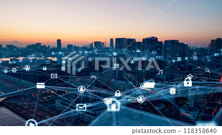 City and network aerial photography 118358640