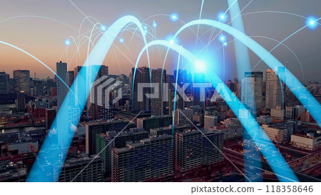 City and network aerial photography 118358646