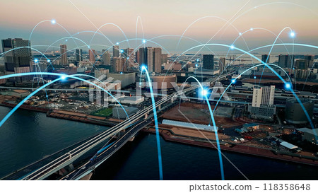 City and network aerial photography City and network aerial photography 118358648