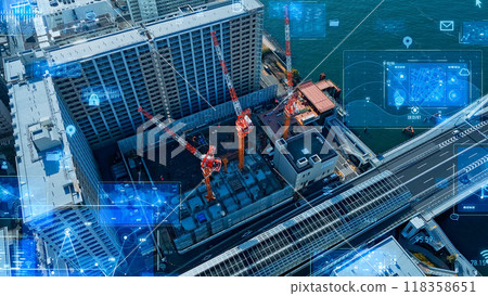 Construction site and technology: Aerial photography Construction site and technology: Aerial photography 118358651