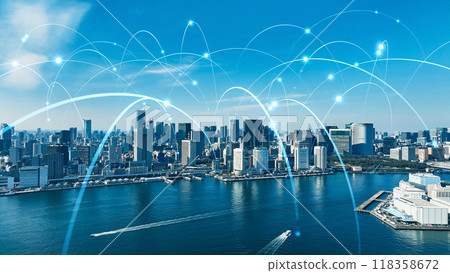 City and network aerial photography 118358672