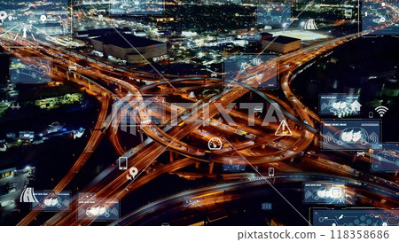 Transportation and technology aerial photography 118358686