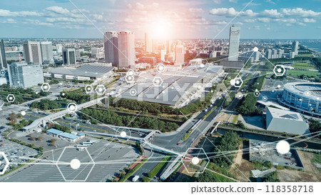 City and network aerial photography City and network aerial photography 118358718