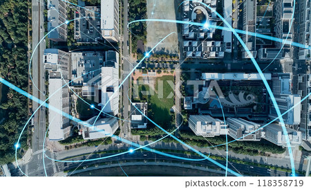 City and network aerial photography City and network aerial photography 118358719
