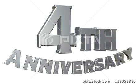 3DCG characters "4th Anniversary" Silver, Silver 118358886