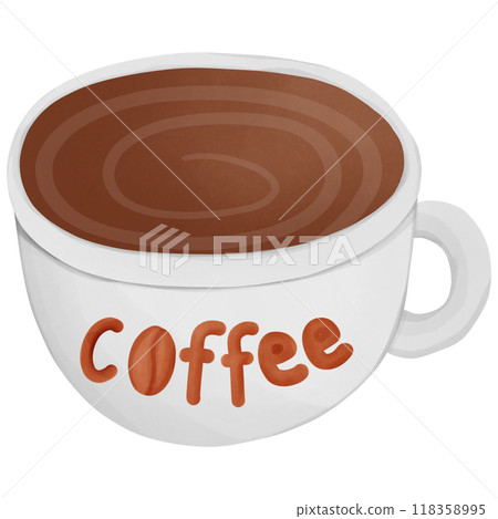 Coffee mug, hand drawn, transparency illustration. Coffee mug, hand drawn, transparency illustration. 118358995