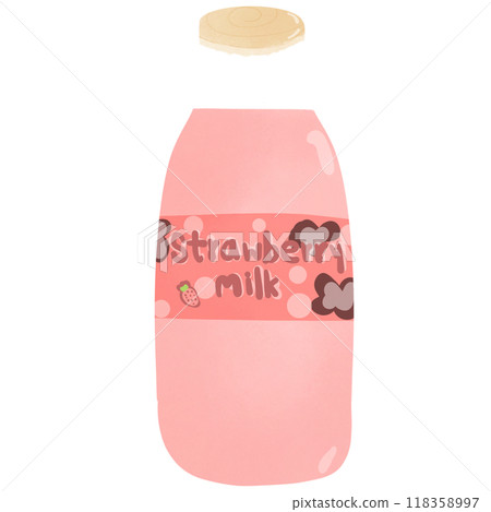 Strawberry milk, hand drawn, transparency illustration. Strawberry milk, hand drawn, transparency illustration. 118358997