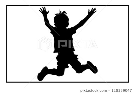 Happy boy silhouette kids or children jumping, child jump logo icon design Happy boy silhouette kids or children jumping, child jump logo icon design 118359047