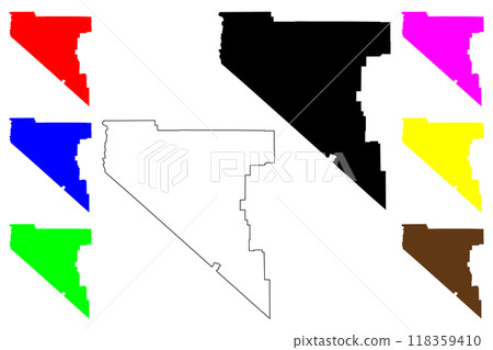 Douglas County, Nevada (U.S. county, United States of America, USA, U.S., US) map vector illustration, scribble sketch Douglas map 118359410