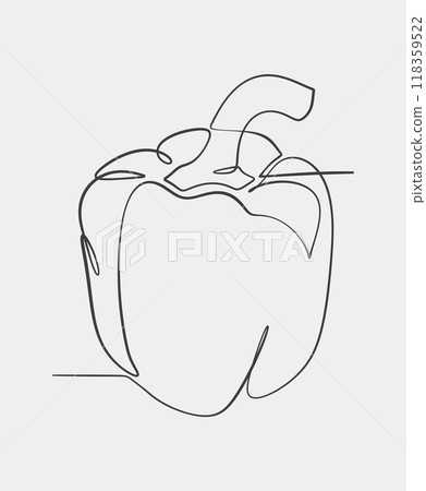 Minimalist line art of bell pepper 118359522