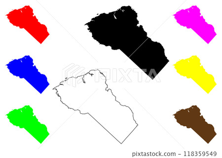 Gloucester County, New Jersey (U.S. county, United States of America, USA, U.S., US) map vector illustration, scribble sketch Gloucester map 118359549